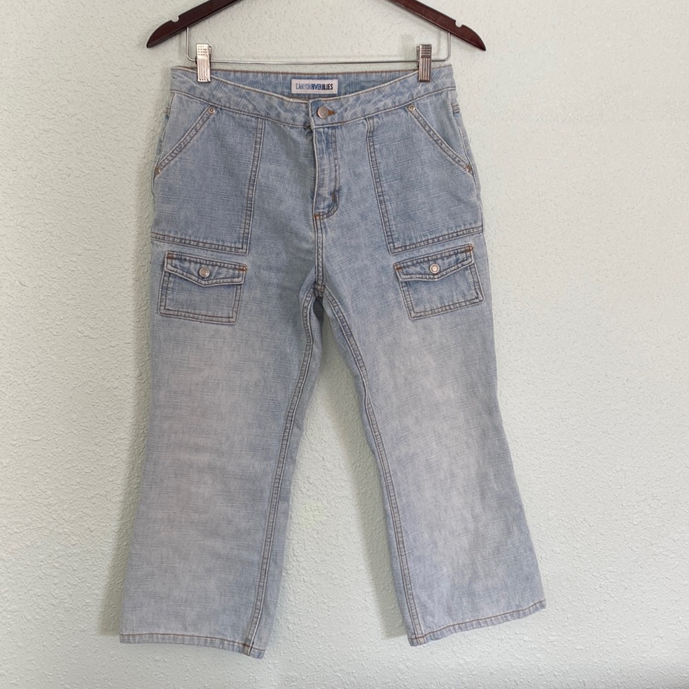 NWOT Y2K cargo denim capris